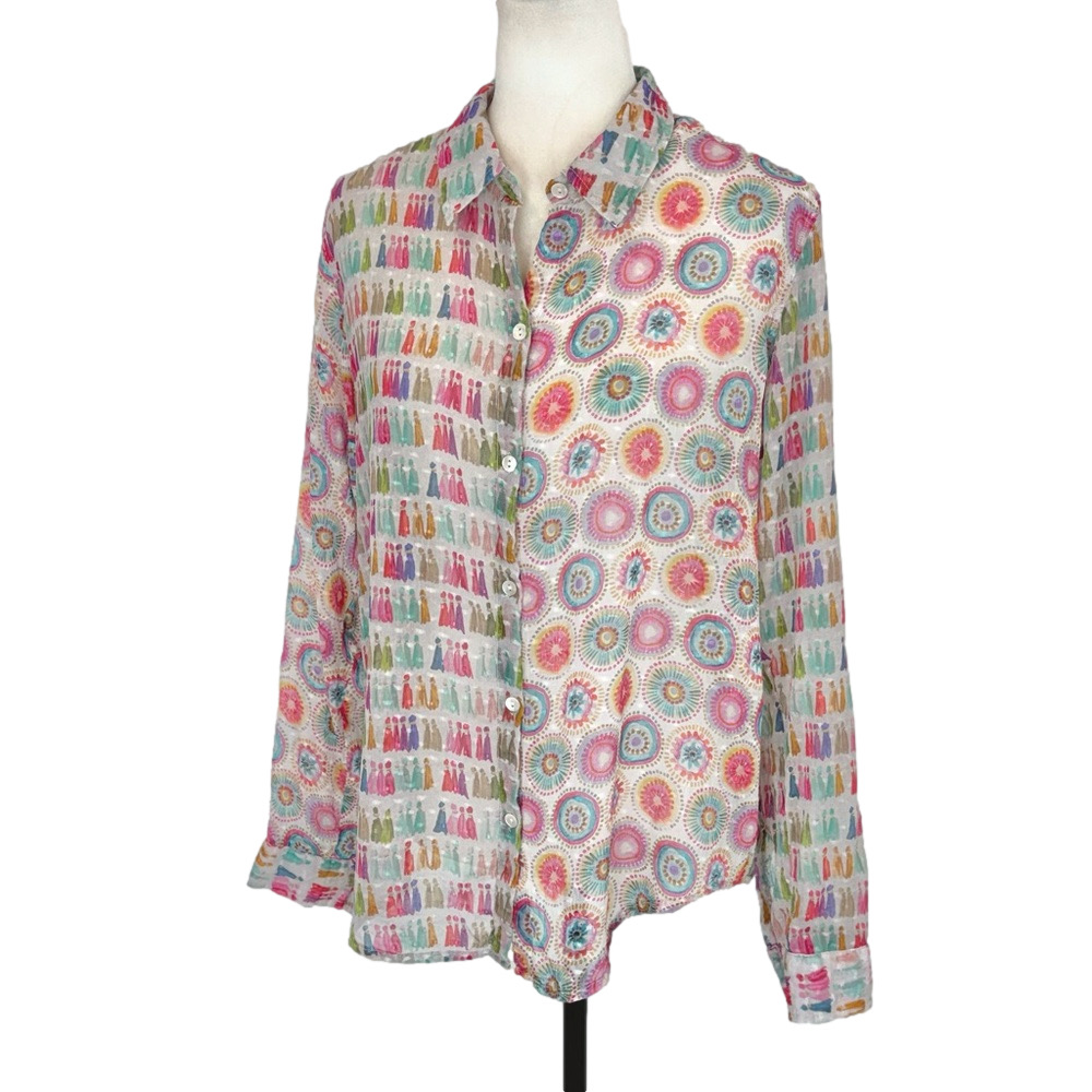 APNY sheer multicolour blouse